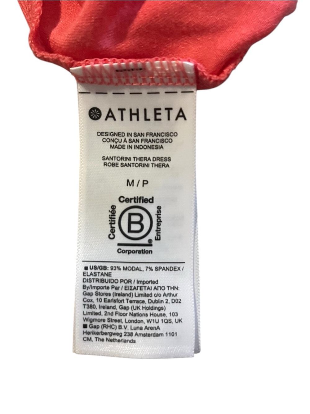 Athleta Santorini Thera Lightweight High-Neck Coral Dress- Size M - Picture 4 of 5
